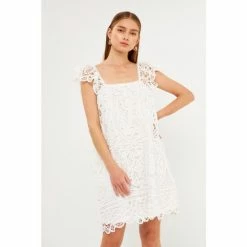 Endless Rose Flounce Laced Mini Dress Dresses White