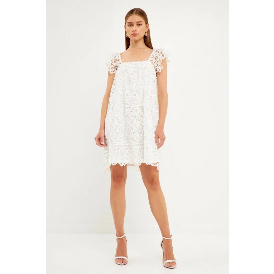 Endless Rose Flounce Laced Mini Dress Dresses White - Image 2
