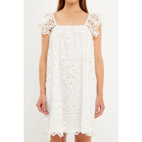 Endless Rose Flounce Laced Mini Dress Dresses White - Image 5