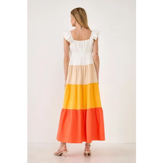 Endless Rose Sunset Colorblock Maxi Dress Dresses Orange - Image 5