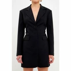 Endless Rose Collared Dress With Open Back Detail Dresses White