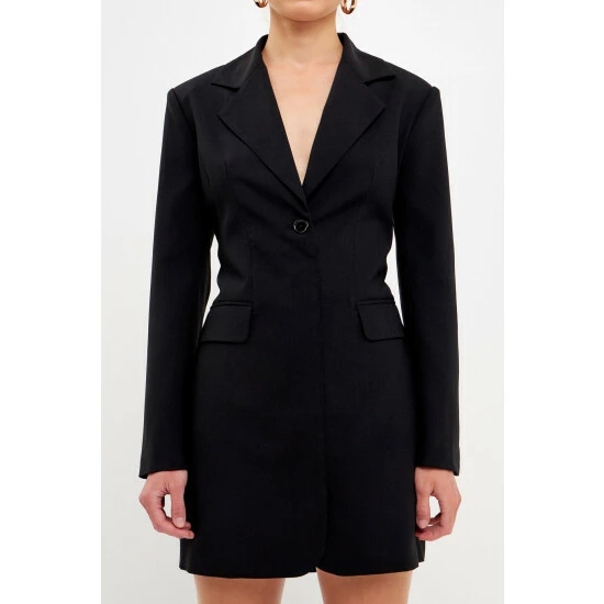 Endless Rose Collared Dress With Open Back Detail Dresses White