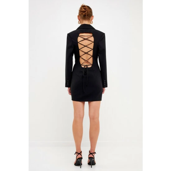 Endless Rose Collared Dress With Open Back Detail Dresses White - Image 5