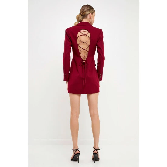 Endless Rose Collared Dress With Open Back Detail Dresses White - Image 9