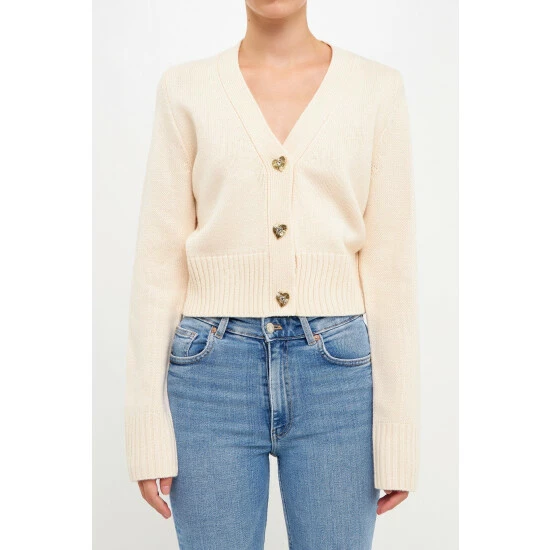 Endless Rose Jewelry Button Cardigan Sweatshirts & Sweaters Purple - Image 9