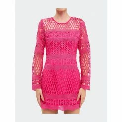Endless Rose Crochet Bodycon Mini Dress - Fuchsia Dresses