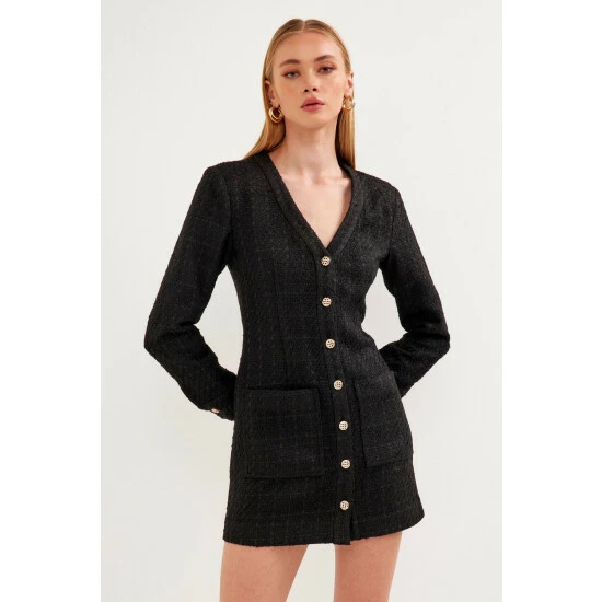 Endless Rose Textured Button Down Dress Dresses - Image 4