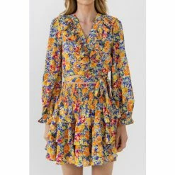 Endless Rose Front Wrap Floral Top Tops Blue -Endless Rose Shop unnamed file 1229