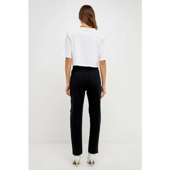 Endless Rose Cut Out Ripped Straight Leg Denim Jeans & Denim - Image 3