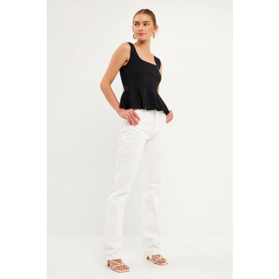 Endless Rose Flare Detail Knit Tank Top Tops Purple - Image 3