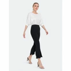 Endless Rose Contrast Stitch Pants Black