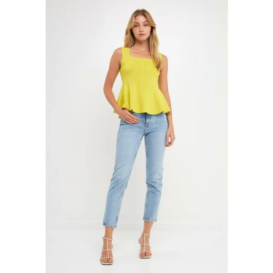 Endless Rose Flare Detail Knit Tank Top Tops Purple - Image 10