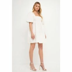 Endless Rose Open Back Floral Jacquard Puff Dress Dresses White 7 Endless Rose Open Back Floral Jacquard Puff Dress Dresses White -Endless Rose Shop unnamed file 1371