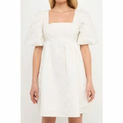 Endless Rose Open Back Floral Jacquard Puff Dress Dresses White 9 Endless Rose Open Back Floral Jacquard Puff Dress Dresses White -Endless Rose Shop unnamed file 1373