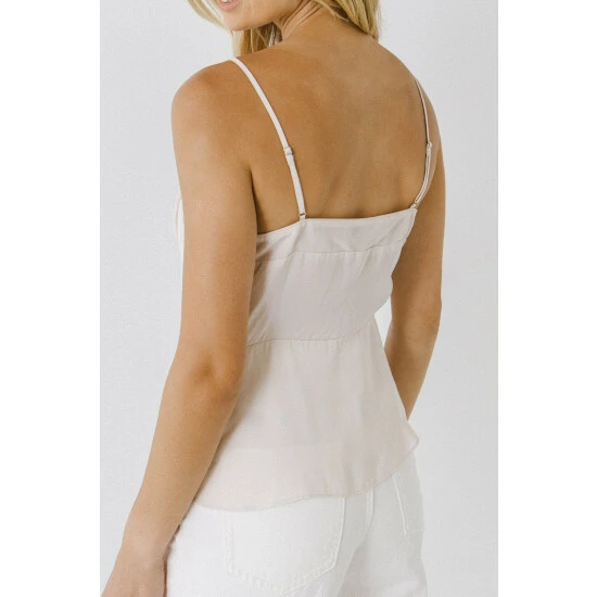 Endless Rose Sheer Cami Top Tops Cream - Image 4
