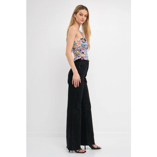 Endless Rose Floral Ruched Strapless Top Lounge Multi - Image 3