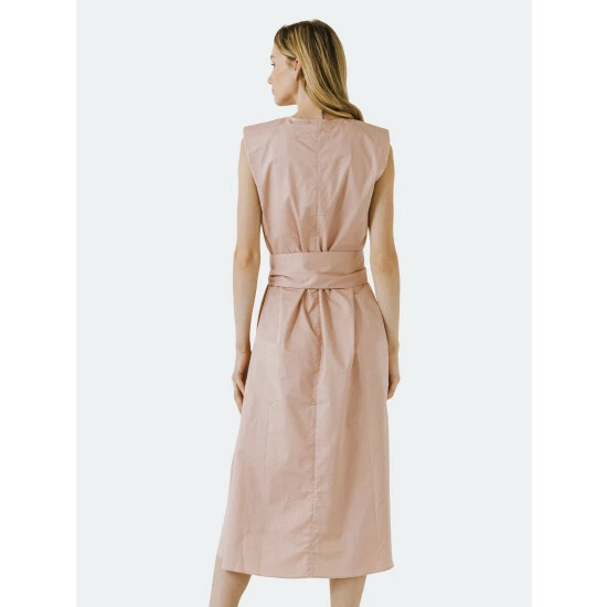 Endless Rose V-neckline Sleeveless Midi Dress Dresses Pink - Image 4
