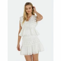 Endless Rose Trim Detail Mini Skirt Skirts White