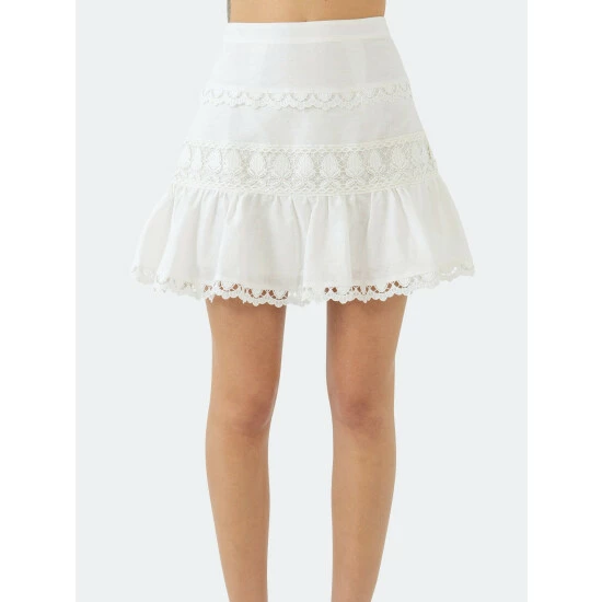 Endless Rose Trim Detail Mini Skirt Skirts White - Image 5