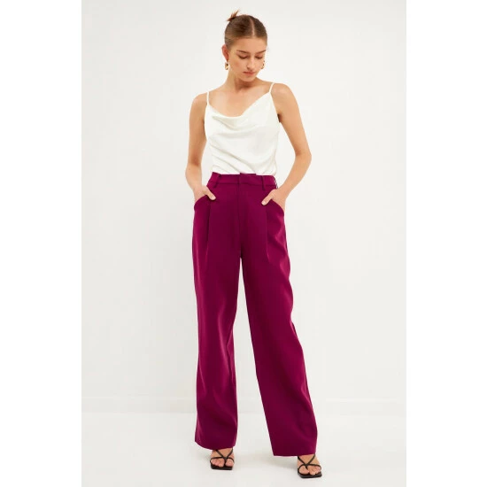 Endless Rose Classic Suit Trousers Bottoms Berry Violet