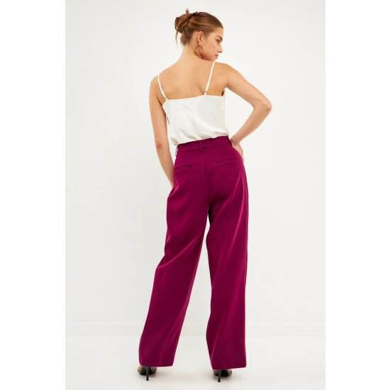 Endless Rose Classic Suit Trousers Bottoms Berry Violet - Image 2