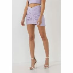Endless Rose Draped Linen Mini Skirt Skirts Lavender