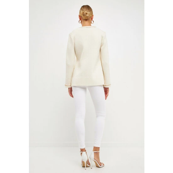 Endless Rose Chain Trim Cardigan Sweatshirts & Sweaters Black - Image 3