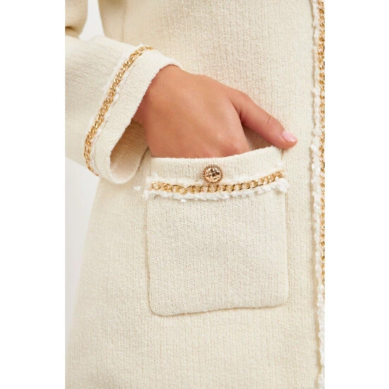 Endless Rose Chain Trim Cardigan Sweatshirts & Sweaters Black - Image 5