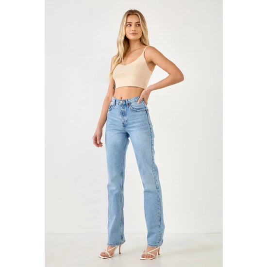 Endless Rose Knitted Bralette Top Tops Beige - Image 4