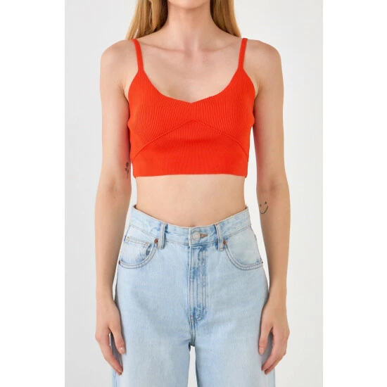 Endless Rose Knitted Bralette Top Tops Beige - Image 9