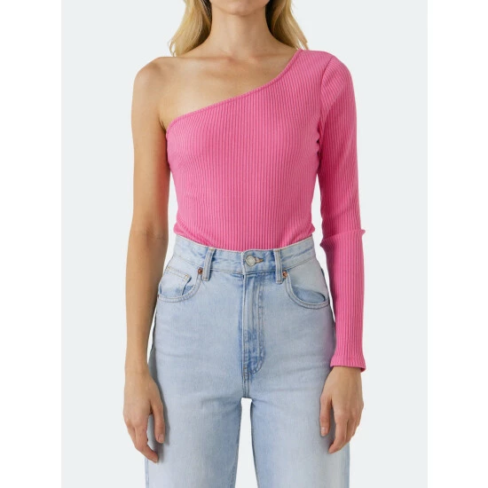 Endless Rose One Shoulder Bodysuit Jumpsuits & Rompers Pink - Image 5