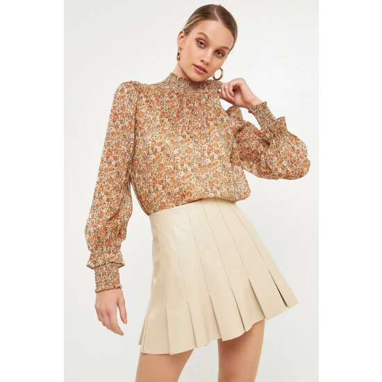 Endless Rose Floral Stripe Chiffon Top Tops Ivory Multi - Image 4