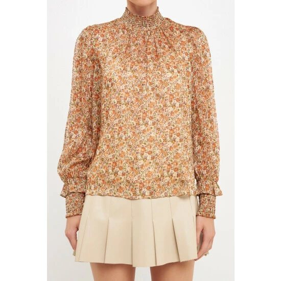 Endless Rose Floral Stripe Chiffon Top Tops Ivory Multi - Image 5