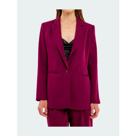 Endless Rose Single Breasted Blazer Coats, Jackets & Blazers Berry Violet - Image 5