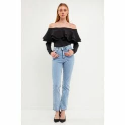 Endless Rose Off The Shoulder Knit Top Tops White