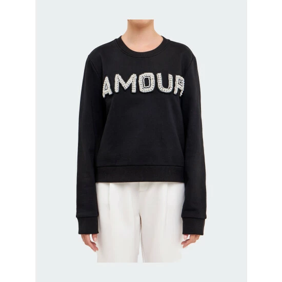 Endless Rose Lettering Beads Sweatshirt Sweatshirts & Sweaters Black - Image 5