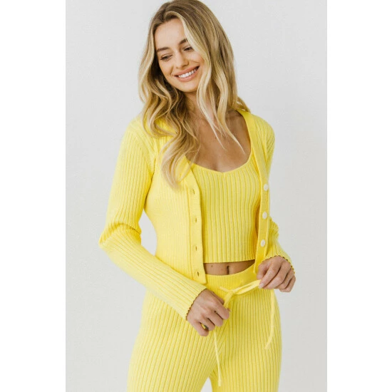 Endless Rose Knit Cropped Lounge Cardigan Sweatshirts & Sweaters Black - Image 4