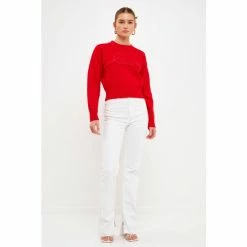 Endless Rose Love Chenille Embroidered Plush Sweater Sweatshirts & Sweaters