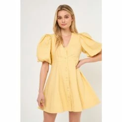 Endless Rose Buttons Detail Mini Dress Dresses Black