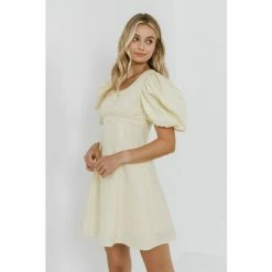 Endless Rose Texture Floral Mini Dress Dresses Yellow