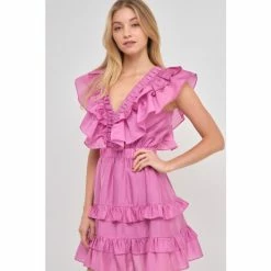 Endless Rose Ruffle Detail Mini Dress Dresses Purple