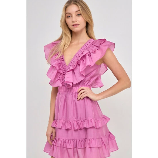 Endless Rose Ruffle Detail Mini Dress Dresses Purple 1 Endless Rose Ruffle Detail Mini Dress Dresses Purple