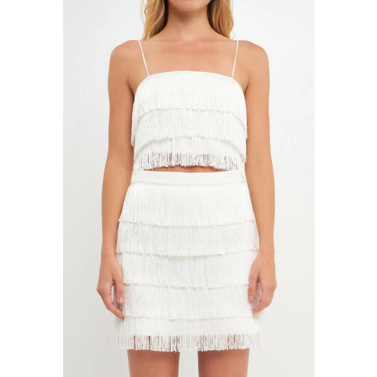 Endless Rose Fringe Cropped Top Tops White - Image 5