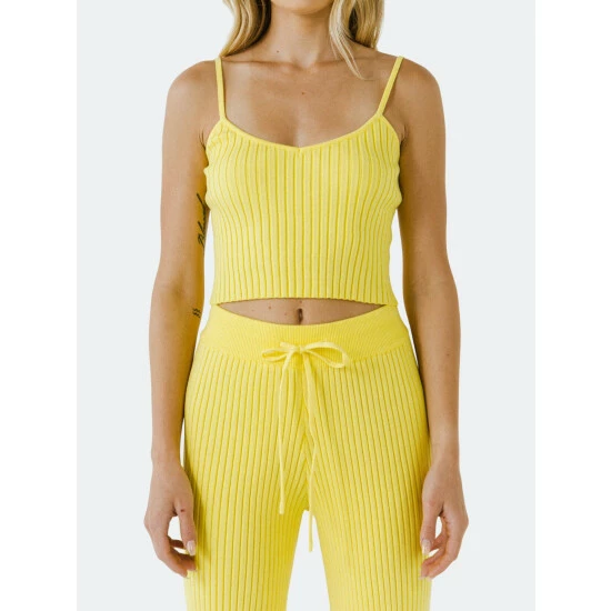 Endless Rose Knit Cami Crop Top Tops Black - Image 5