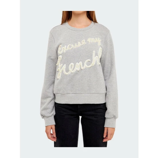 Endless Rose Excuse My French Sweatshirt Sweatshirts & Sweaters Heather Grey - Image 5