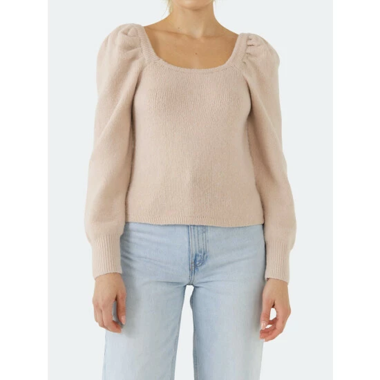 Endless Rose Puff Sleeve Sweater Sweatshirts & Sweaters Dusty Pink - Image 9