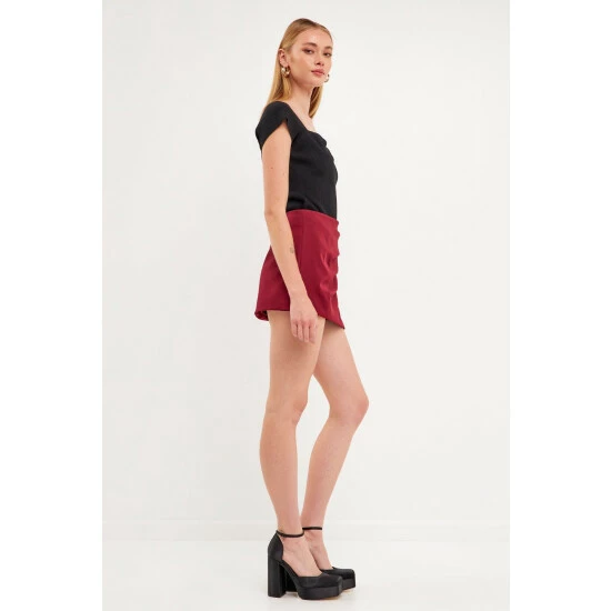 Endless Rose Pleated Detail Skort Bottoms Black - Image 3