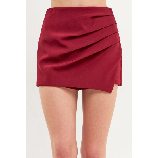 Endless Rose Pleated Detail Skort Bottoms Black - Image 5