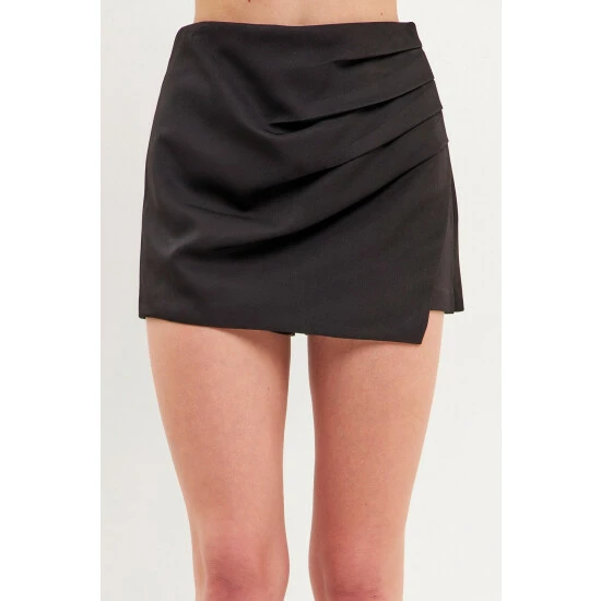 Endless Rose Pleated Detail Skort Bottoms Black - Image 9