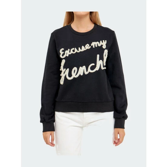 Endless Rose Excuse My French Sweatshirt Sweatshirts & Sweaters Heather Grey - Image 9